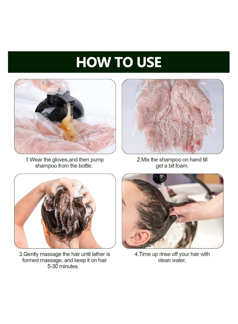 اوجياس شامبو صبغ الشعر من أوجياس، 3 في 1، شامبو طبيعي عشبي طبيعي سريع لتلوين الشعر للرجال والنساء يغطي الشعر الرمادي والأبيض (بني داكن) - Image 3