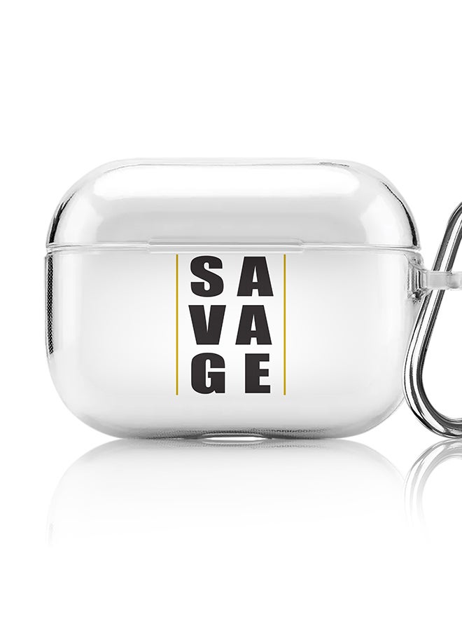 Stylizedd Classic Clear printed Case for Apple AirPods Pro 2nd Generation Thin Transparent Cover [Designed for Apple AirPods Pro 2nd Generation] - Savage - Image 1