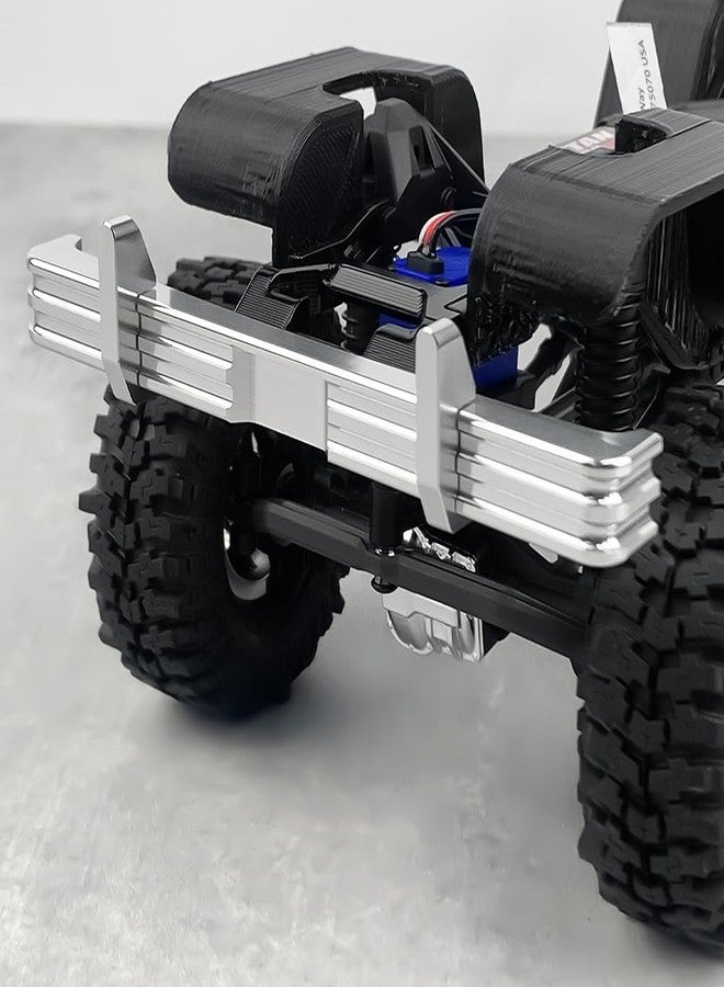 MOHERO CNC Aluminum Front & Rear Bumper Set with Removable Tow Hitch for TRX4M High Trail F150 1/18 RC Crawler Upgrade Part - Image 2