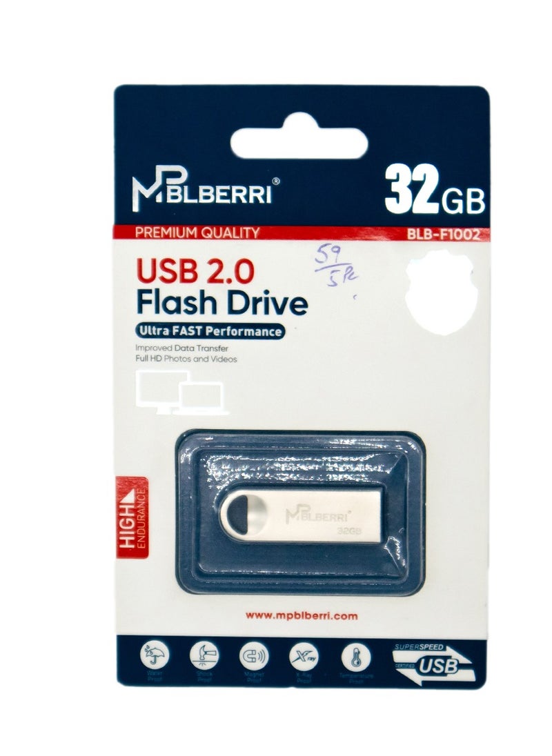 mpBLBERRI 32GB USB 2.0 Flash Drive | mpBLBERRI BLB-F1002  - Image 4