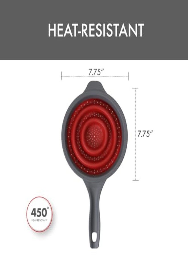 Dexas Pop N Store Collapsible Strainer, 8-Inch, Red, 1.3 Quarts Capacity, Dishwasher Safe, Space-Saving Design - Image 3