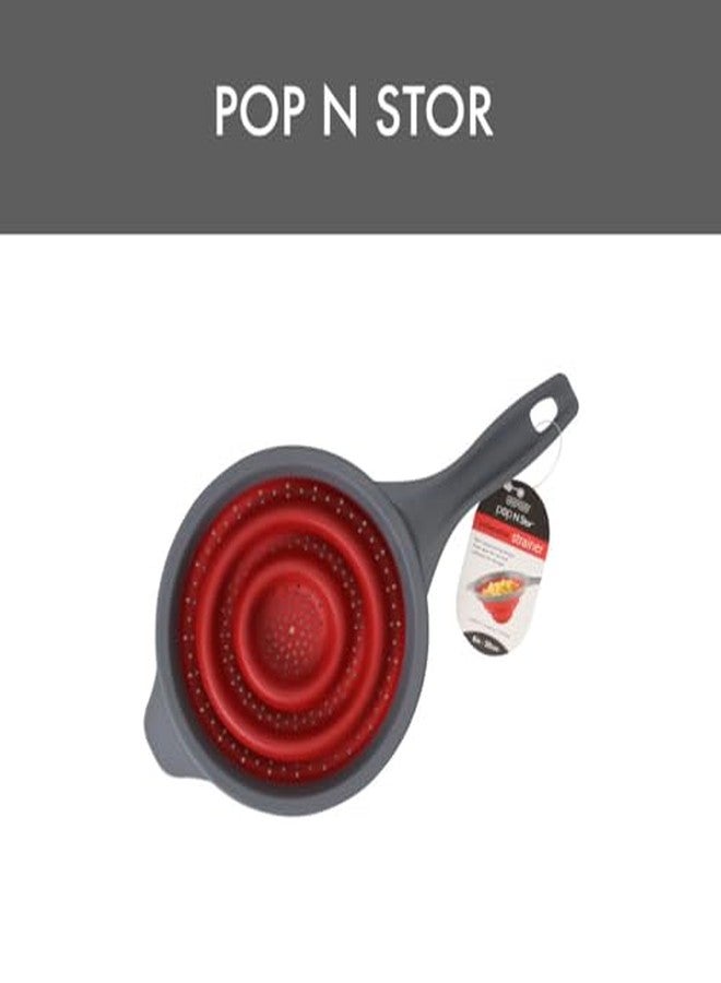 Dexas Pop N Store Collapsible Strainer, 8-Inch, Red, 1.3 Quarts Capacity, Dishwasher Safe, Space-Saving Design - Image 5