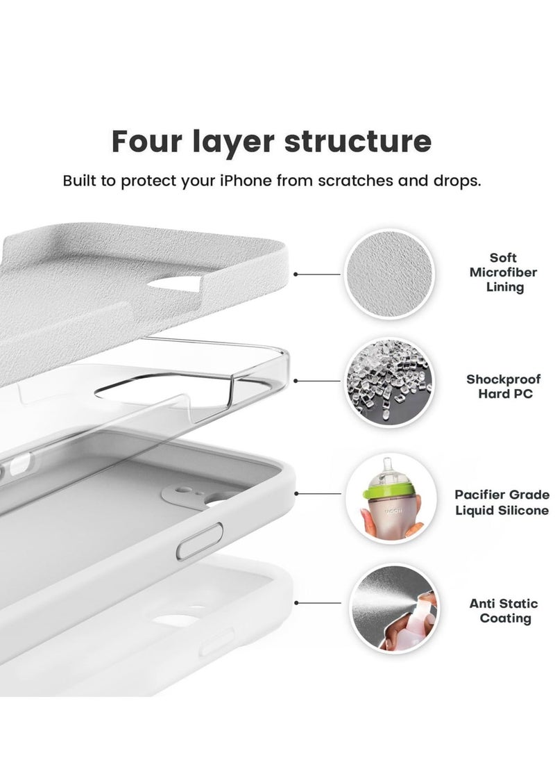 Raxoom Liquid Silicone Case Compatible with iPhone 16e â€“ Soft, Anti-Scratch Shockproof Protective Cover with Camera Protection â€“ Microfiber Lining for 6.1-Inch iPhone 16e, Durable, Slim & Lightweight Design, White Color â€“ Perfect Fit for Maximum Protection - Image 3