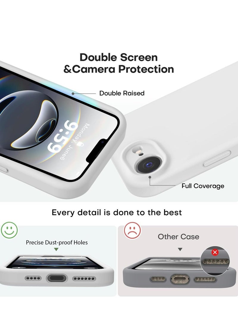 Raxoom Liquid Silicone Case Compatible with iPhone 16e â€“ Soft, Anti-Scratch Shockproof Protective Cover with Camera Protection â€“ Microfiber Lining for 6.1-Inch iPhone 16e, Durable, Slim & Lightweight Design, White Color â€“ Perfect Fit for Maximum Protection - Image 2