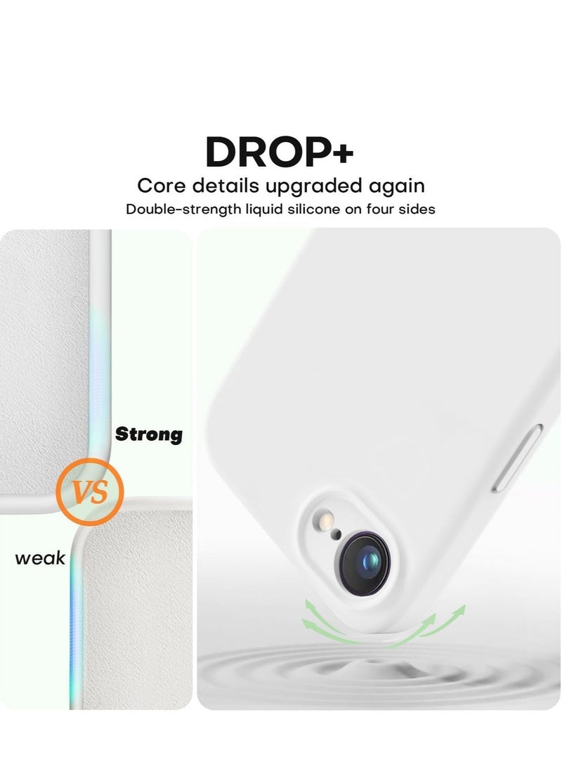 Raxoom Liquid Silicone Case Compatible with iPhone 16e â€“ Soft, Anti-Scratch Shockproof Protective Cover with Camera Protection â€“ Microfiber Lining for 6.1-Inch iPhone 16e, Durable, Slim & Lightweight Design, White Color â€“ Perfect Fit for Maximum Protection - Image 4