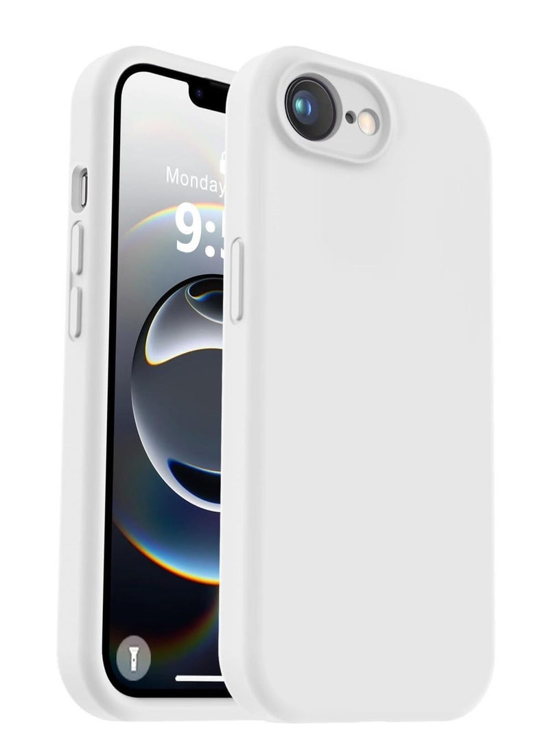 Raxoom Liquid Silicone Case Compatible with iPhone 16e â€“ Soft, Anti-Scratch Shockproof Protective Cover with Camera Protection â€“ Microfiber Lining for 6.1-Inch iPhone 16e, Durable, Slim & Lightweight Design, White Color â€“ Perfect Fit for Maximum Protection - Image 1