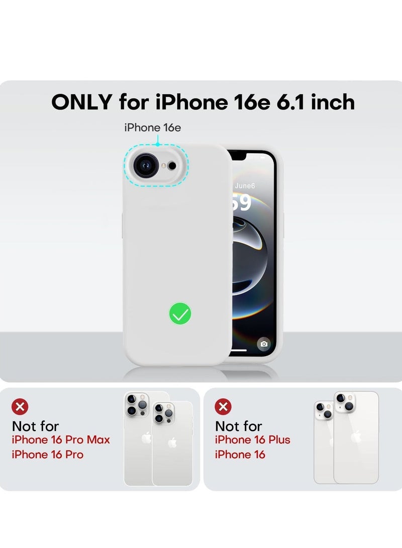 Raxoom Liquid Silicone Case Compatible with iPhone 16e â€“ Soft, Anti-Scratch Shockproof Protective Cover with Camera Protection â€“ Microfiber Lining for 6.1-Inch iPhone 16e, Durable, Slim & Lightweight Design, White Color â€“ Perfect Fit for Maximum Protection - Image 5