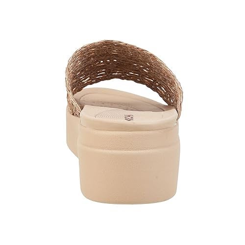 Mochi Women Brown Wedge Heel Fashion Slip-on Sandal UK/8 EU/41 (34-179) - Image 4