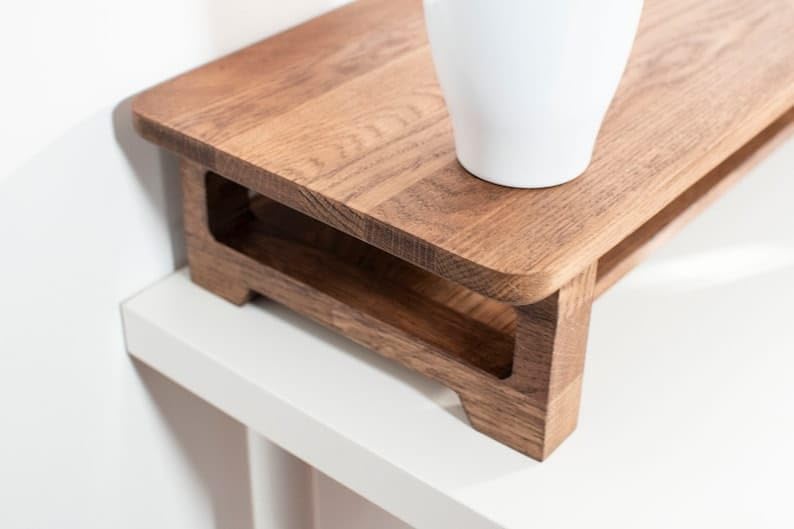 carpentray Store 80Cm Wooden Monitor Stand with Storage Organizer for Desk Tables Office Home Studio Study Table Desktop Monitor Stand Rise 80cm Long - Image 4