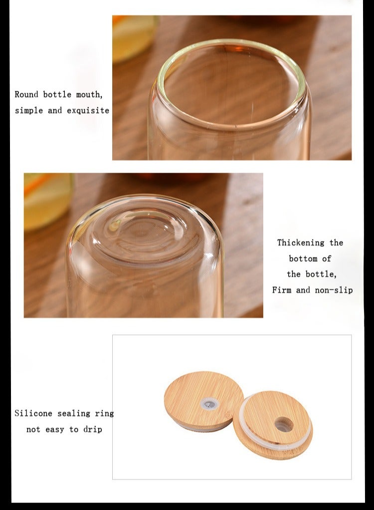 16oz Coffee Cup Water Glasses 1Pack Coffee Cups with Lids and Straw - Image 5