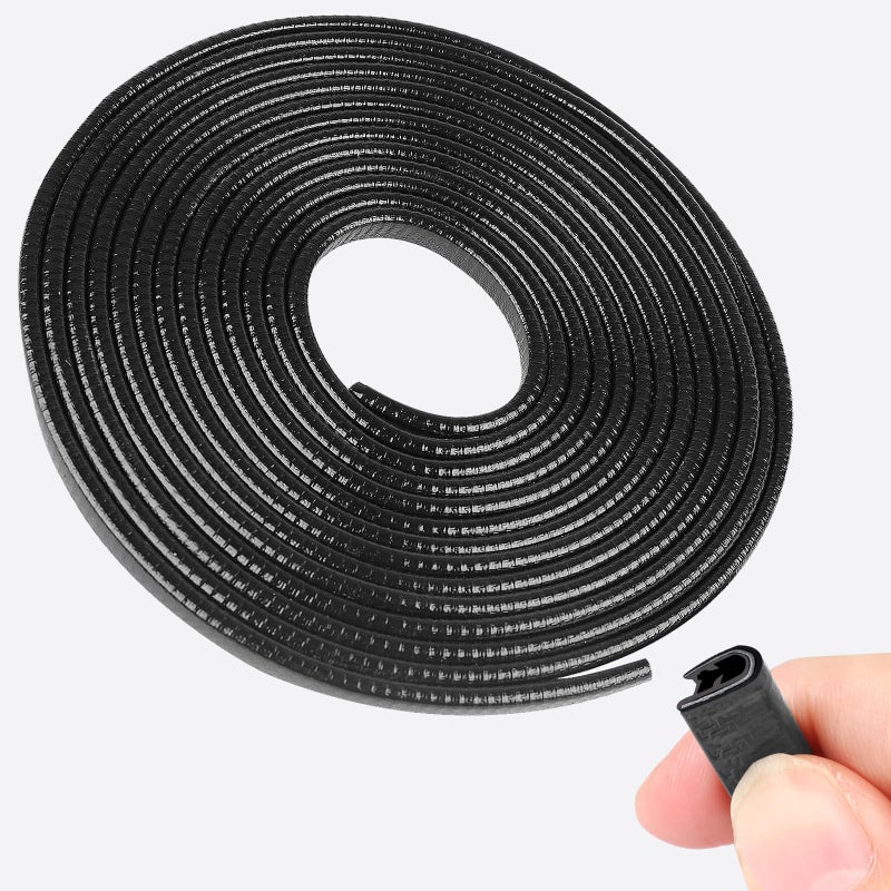 REGUICORP 20Ft (6.1m) Car Door Edge Guards, U-Shaped Black Car Door Protector, Automotive Door Entry Guard Fit for Most Vehicles, Built-in Metal Clips, No Need Adhesive, Easy to Cut - Image 1