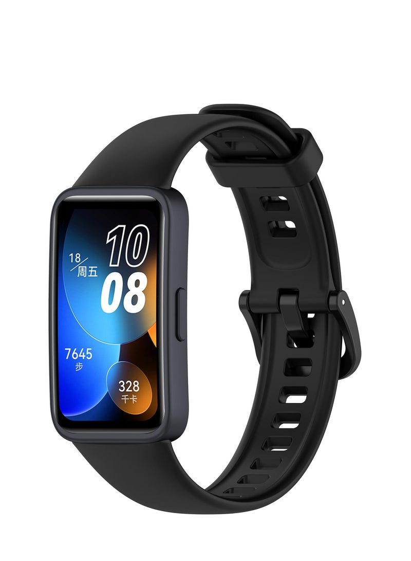 Compatible with Huawei Band 9 Replacement Band - TPU Replacement Wrist Band Strap Compatible with Huawei Band 9/8 NFC (TPU Black) - Image 1