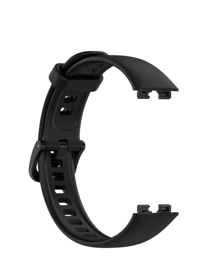 Compatible with Huawei Band 9 Replacement Band - TPU Replacement Wrist Band Strap Compatible with Huawei Band 9/8 NFC (TPU Black) - Image 2
