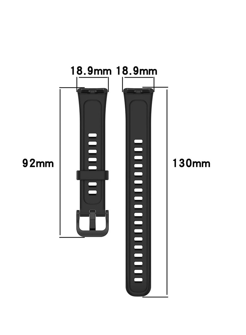Compatible with Huawei Band 9 Replacement Band - TPU Replacement Wrist Band Strap Compatible with Huawei Band 9/8 NFC (TPU Black) - Image 4