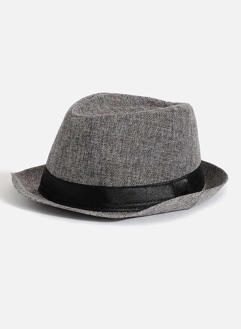 Haute Sauce  Black Textured Fedora Hat for Women | Best Price UAE