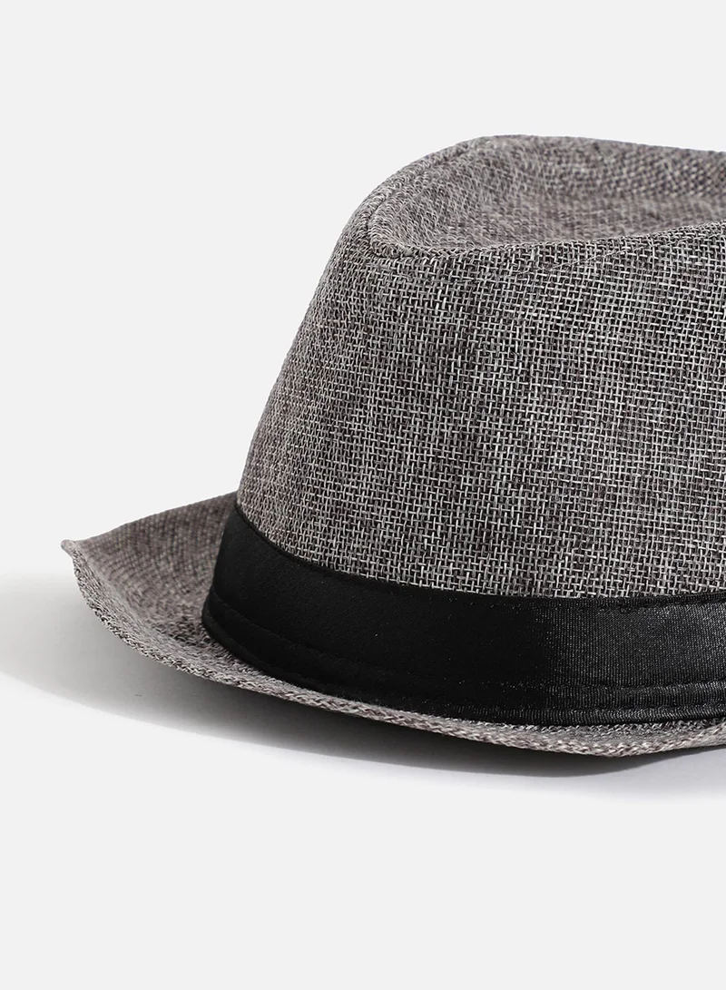 Haute Sauce  Black Textured Fedora Hat for Women | Best Price UAE