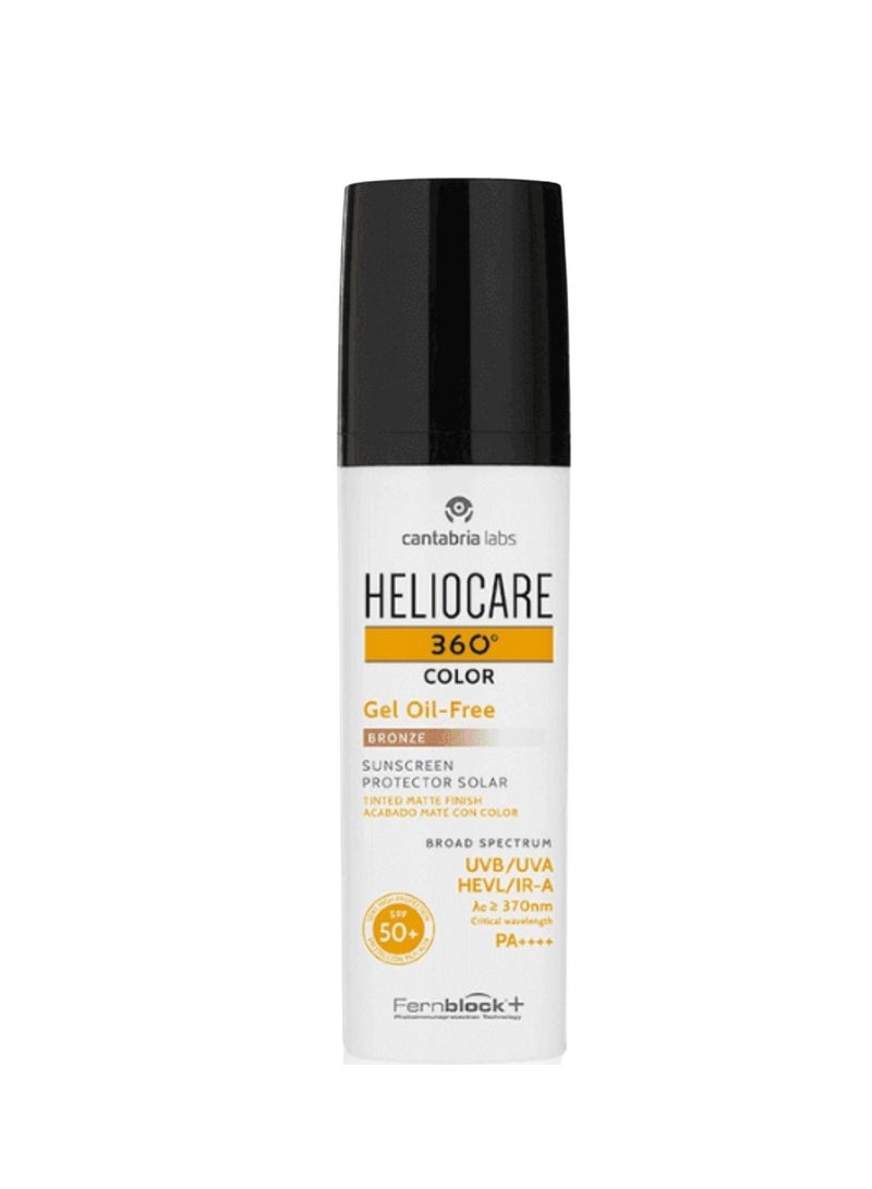 Heliocare 360º Gel Oil-Free SPF50+ Color with Mattifying Action Bronze 50ml - Image 1