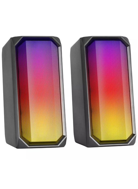 OSK130 RGB Desktop Bluetooth Speakers - 2.0 Channel Stereo - USB Powered + 3.5mm Cable (6W)