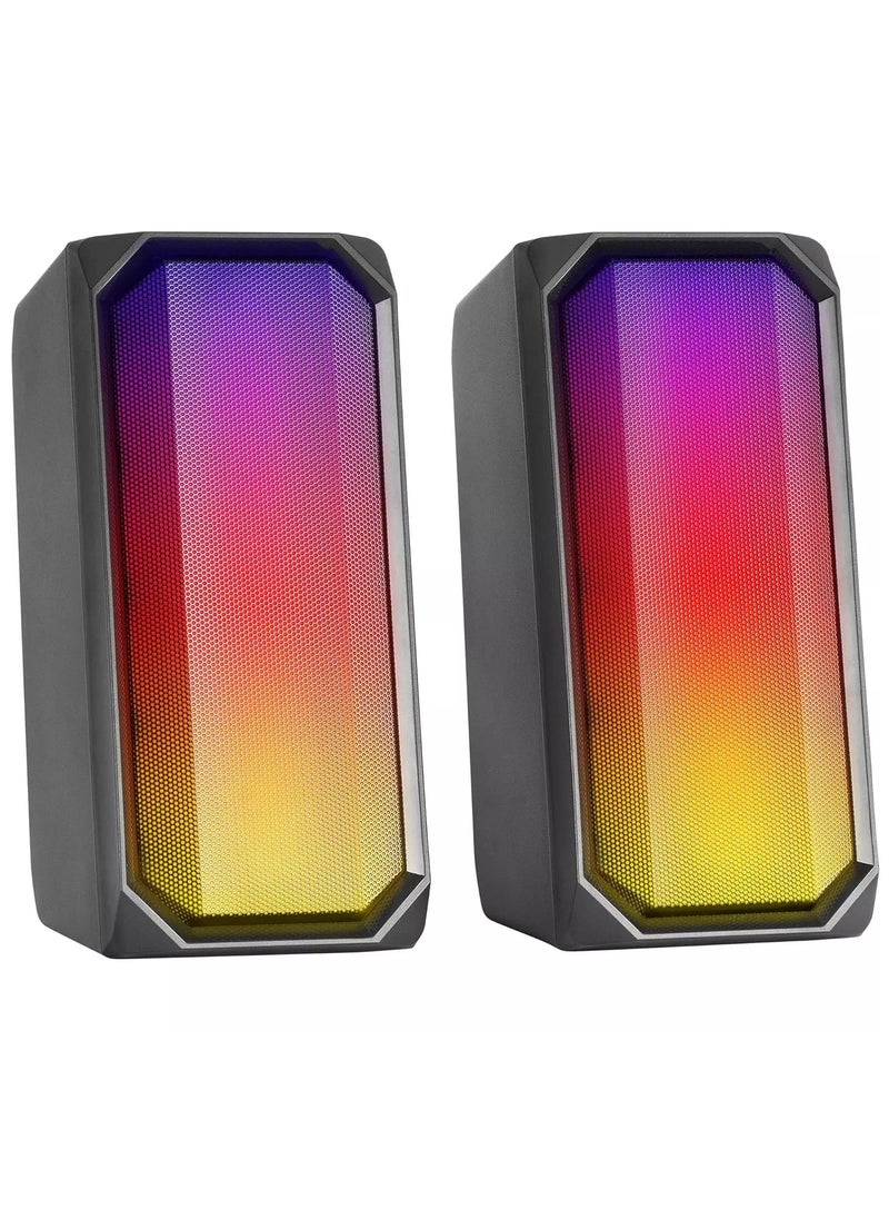 OSK130 RGB Desktop Bluetooth Speakers - 2.0 Channel Stereo - USB Powered + 3.5mm Cable (6W)