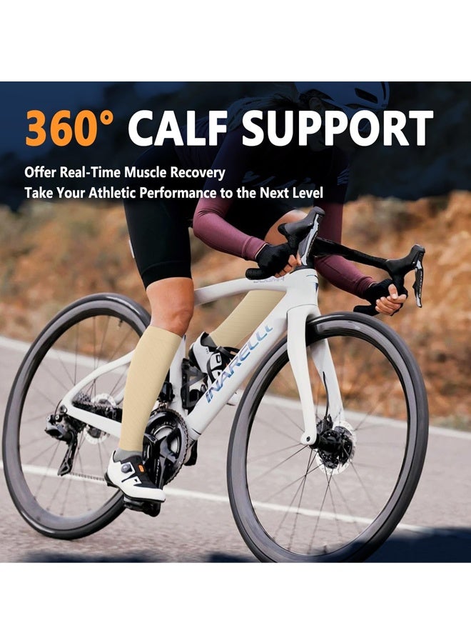 كم ضاغط للساق للرجال والنساء، زوج واحد، جوارب ضاغطة بدون قدم، 20-30 مم زئبقي لدعم الساق، جبيرة قصبة الساق، تسكين الألم، التورم، دوالي الأوردة، الأمومة، التمريض، السفر (بيج كبير) - Image 2