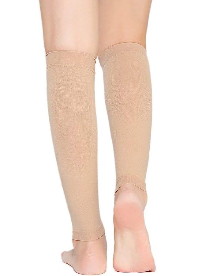 كم ضاغط للساق للرجال والنساء، زوج واحد، جوارب ضاغطة بدون قدم، 20-30 مم زئبقي لدعم الساق، جبيرة قصبة الساق، تسكين الألم، التورم، دوالي الأوردة، الأمومة، التمريض، السفر (بيج كبير) - Image 4