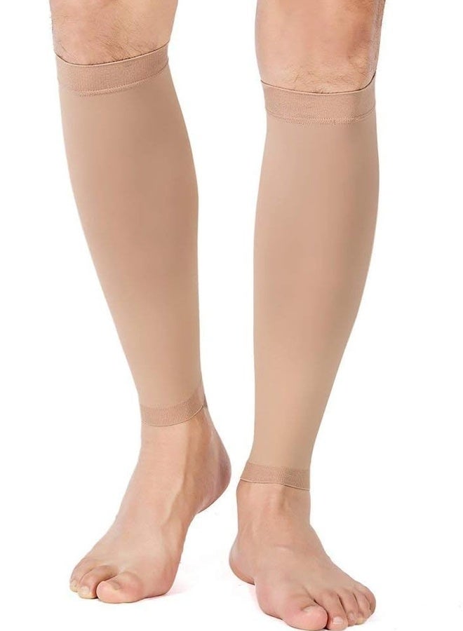 كم ضاغط للساق للرجال والنساء، زوج واحد، جوارب ضاغطة بدون قدم، 20-30 مم زئبقي لدعم الساق، جبيرة قصبة الساق، تسكين الألم، التورم، دوالي الأوردة، الأمومة، التمريض، السفر (بيج كبير) - Image 5