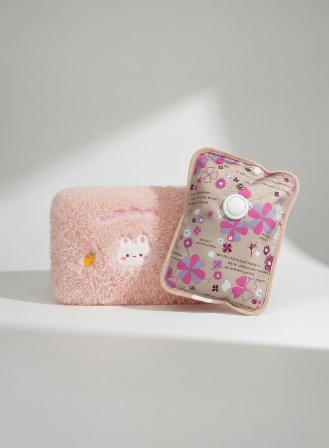 Lifenpure™ Set of 1Pc Electric Hot Water Bag Red Color and 1 Pc Hand Warmer Thick Soft Cover Pink Color Dual Comfort - Image 1