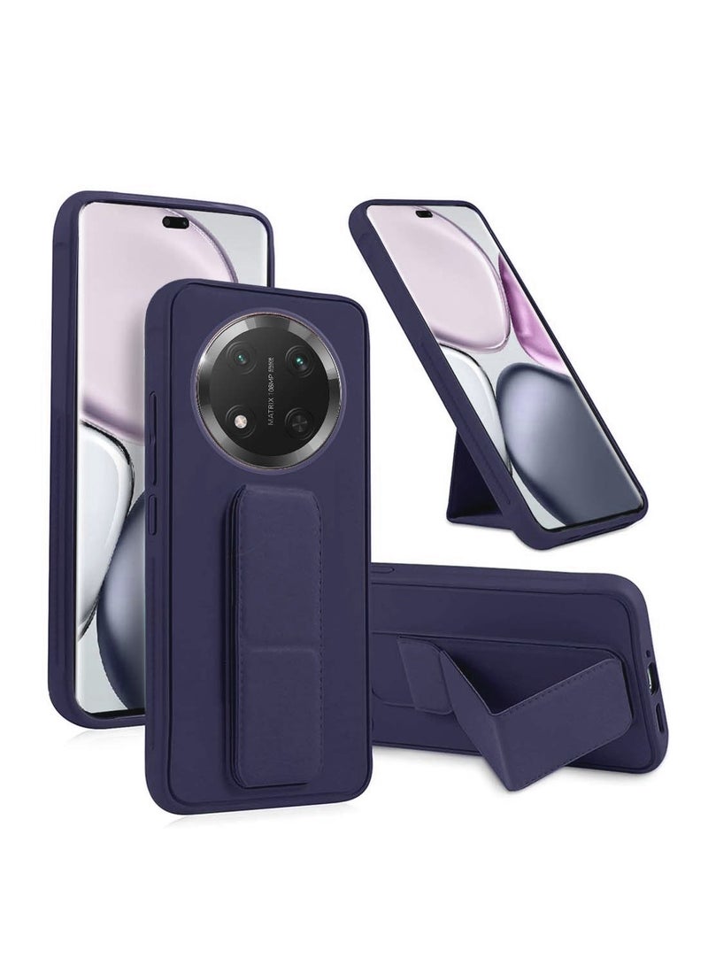 Wtech Honor X9c 5G 2024 / Honor Magic7 Lite 5G 2025 Hand Grip Foldable Magnetic Kickstand Wrist Strap Finger Grip with Built-in Iron Case Cover - Eggplant Purple - Image 1