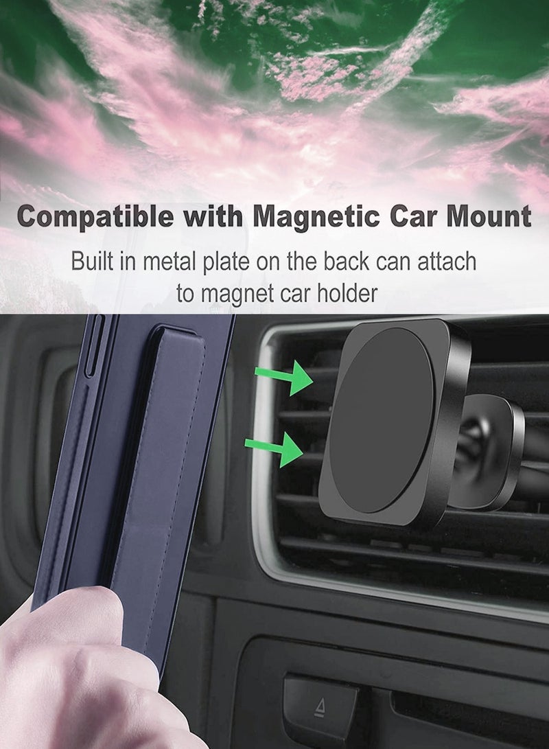 Wtech Honor X9c 5G 2024 / Honor Magic7 Lite 5G 2025 Hand Grip Foldable Magnetic Kickstand Wrist Strap Finger Grip with Built-in Iron Case Cover - Eggplant Purple - Image 3