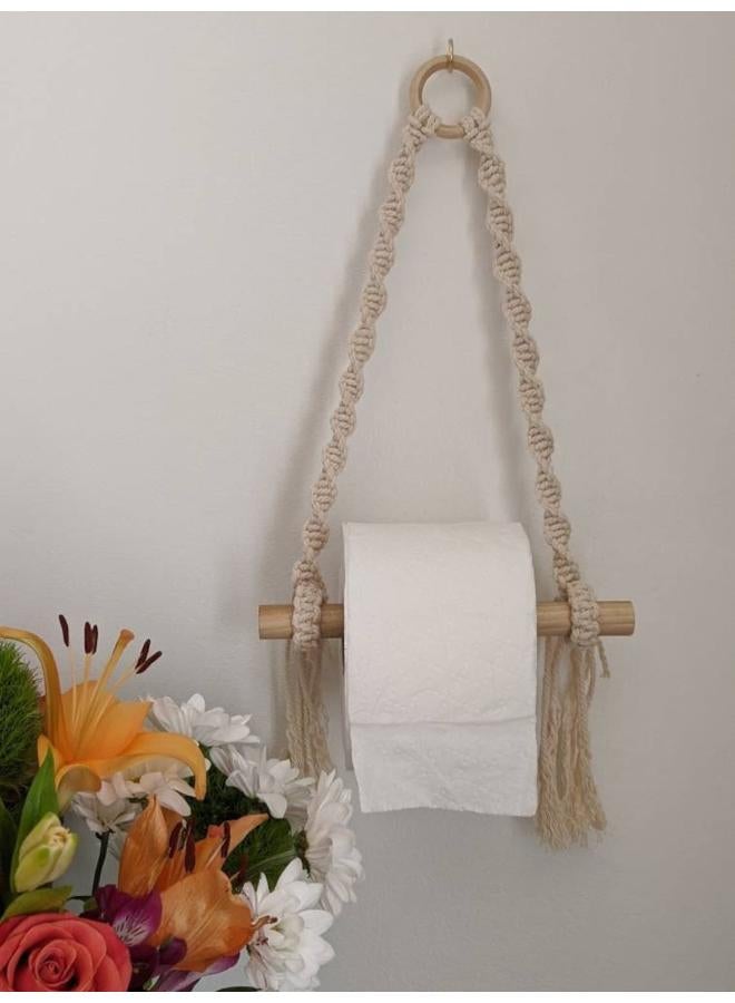 Antikiano Macrame paper roll tissue holder - Image 1