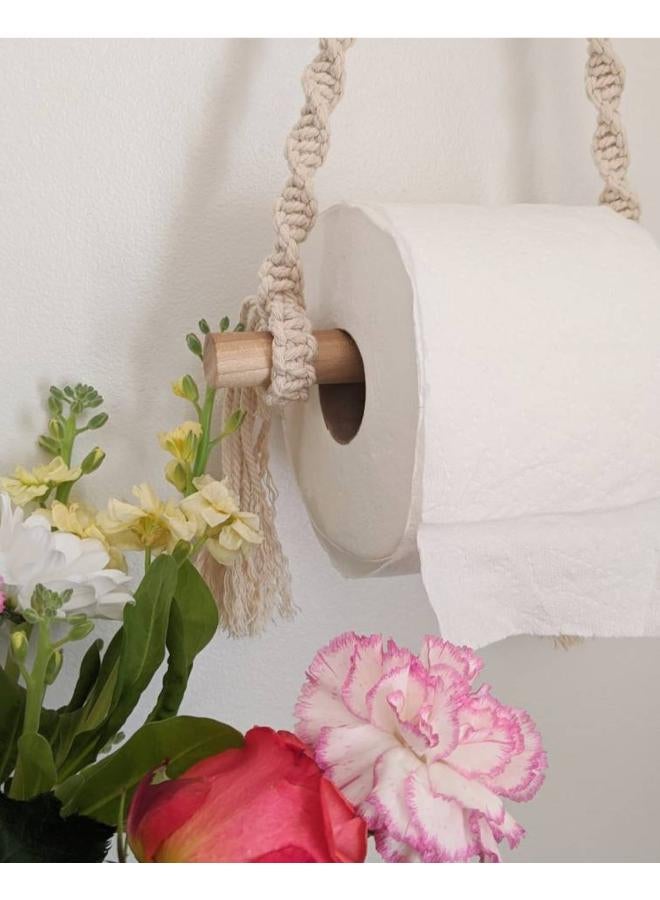 Antikiano Macrame paper roll tissue holder - Image 2