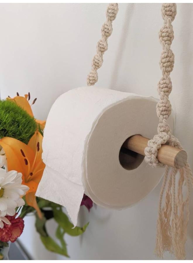 Antikiano Macrame paper roll tissue holder - Image 3