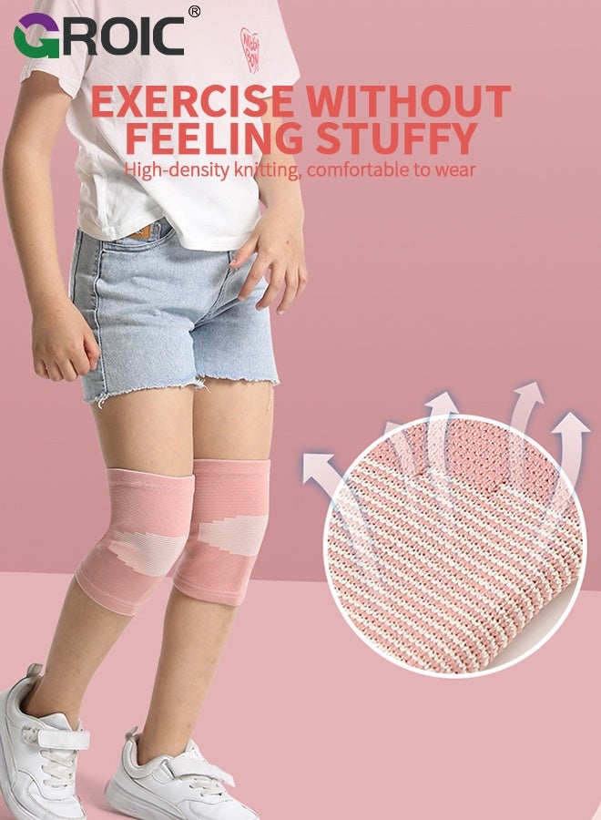 GROIC 8 Pcs Elbow And Knee Sleeves for Kids, Kids Protective Gear Set, Toddler Knee Elbow Ankle Wrist Support Braces, Ankle Pads and Wrist Pads for Volleyball Basketball Football Cycling Sports - Pink - Image 3