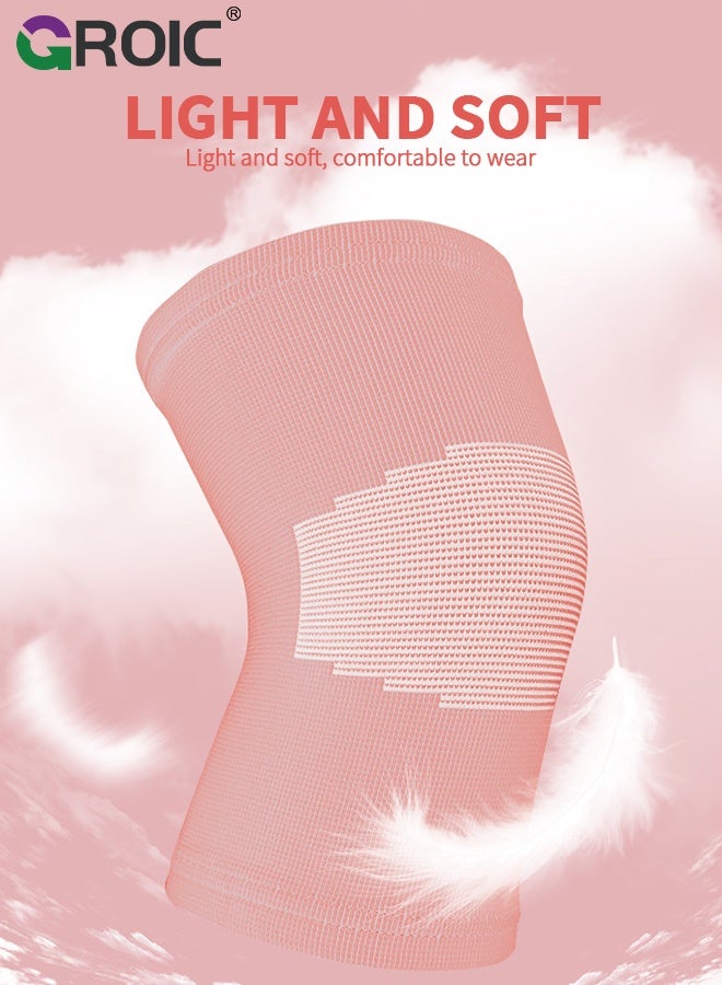 GROIC 8 Pcs Elbow And Knee Sleeves for Kids, Kids Protective Gear Set, Toddler Knee Elbow Ankle Wrist Support Braces, Ankle Pads and Wrist Pads for Volleyball Basketball Football Cycling Sports - Pink - Image 5