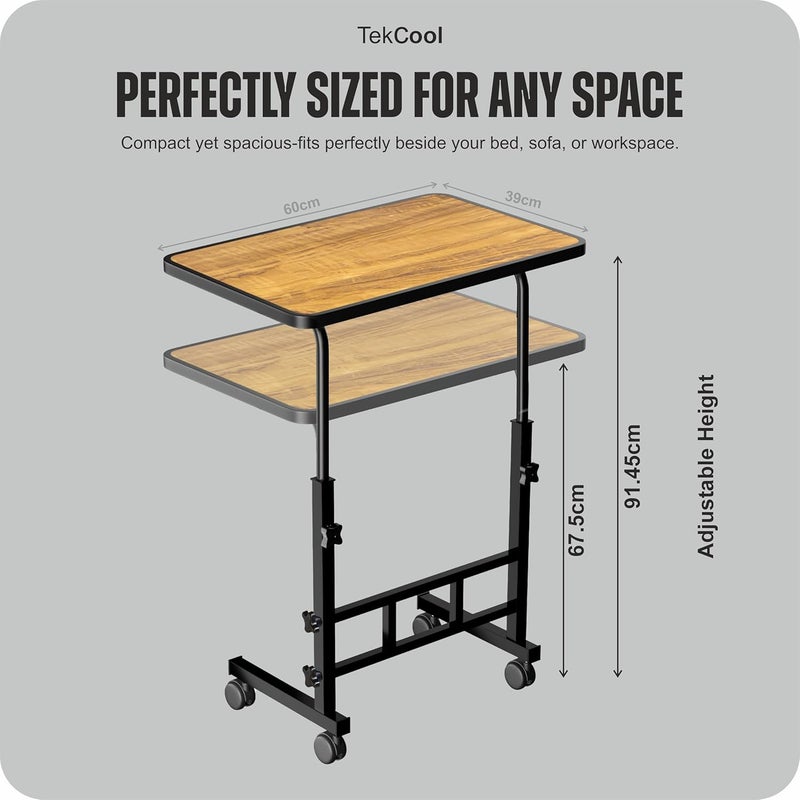 TEKCOOL طاولة لابتوب متعددة الاستخدامات، طاولة دراسة | طاولة سرير | ارتفاع قابل للتعديل، محمولة للمكتب، العمل من المنزل | طاولة DIY، سهلة التجميع، مصنوعة من الخشب - Image 2