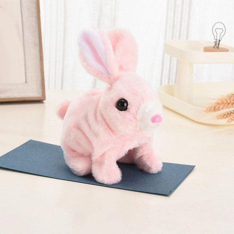 klarako Flurfy Bunny Toy, Simulation Display Smart Adorable Jumping Electric Flopsie Bunny Dolls Bunny Robot for Eve Gift Easter Girls Boys Toddlers  Pink - Image 3