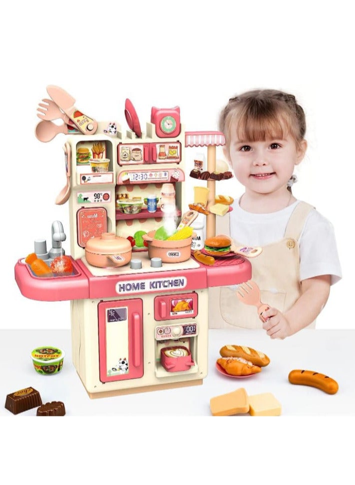 Plastic Kitchen Set for Girls, Pretend Play, Home Kitchen Toy, Mini Kitchen Playset, Real Cooking Set for Kids. - Image 2