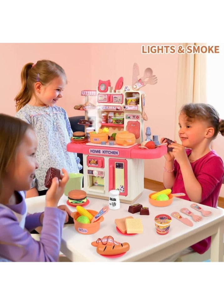 Plastic Kitchen Set for Girls, Pretend Play, Home Kitchen Toy, Mini Kitchen Playset, Real Cooking Set for Kids. - Image 3