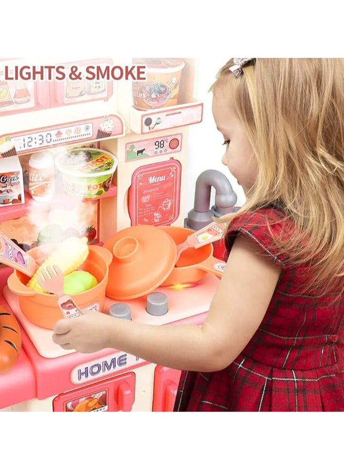 Plastic Kitchen Set for Girls, Pretend Play, Home Kitchen Toy, Mini Kitchen Playset, Real Cooking Set for Kids. - Image 4