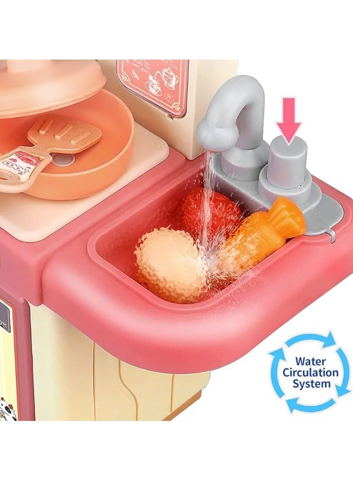 Plastic Kitchen Set for Girls, Pretend Play, Home Kitchen Toy, Mini Kitchen Playset, Real Cooking Set for Kids. - Image 5