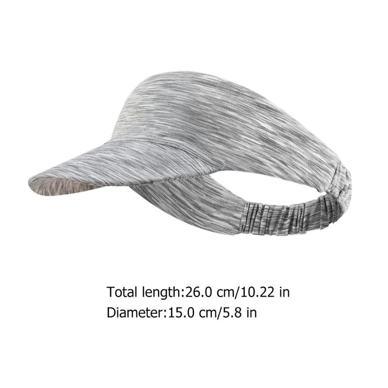Grey Lightweight Summer Sun Visor Hat With Breathable Headband For Outdoor Sport - Image 3