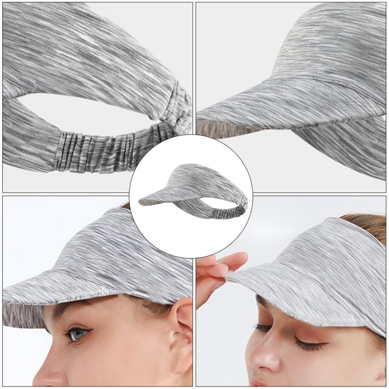 Grey Lightweight Summer Sun Visor Hat With Breathable Headband For Outdoor Sport - Image 5