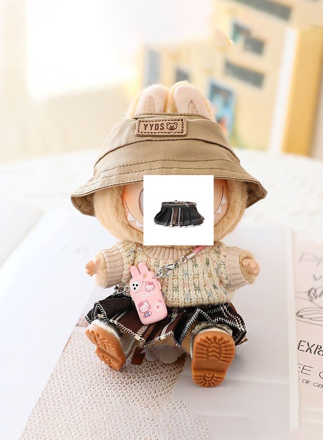 Bukela 17cm Doll Clothes Set (No Doll), 5 Pieces Dress Outfit Set for 6.7inch Doll Suit, Fashion Chic Hat & Clothes Accessories for 1st/2nd/3rd Gen Doll Play & Display Brown - Image 1