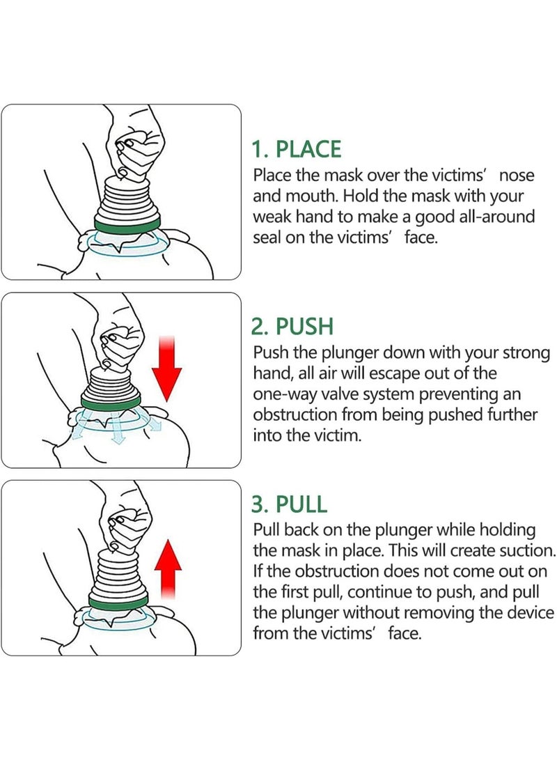 McDou Professional Anti Choking Emergency Device for Adult and Children - Suction Rescue Device with 2 Different Size Masks (Yellow) - Image 5