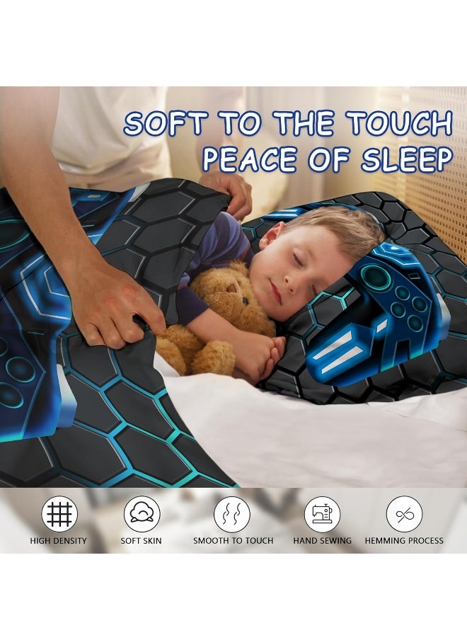 Generic Uyivugmo Kids Gaming Comforter Twin Size Video Game Console Geometric Bedding Sets for Boys Girls Kids 3D Gaming Comforter with 2 Pillowcase  - Image 3