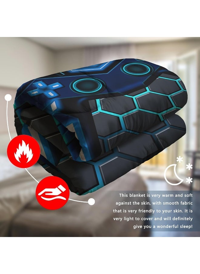 Generic Uyivugmo Kids Gaming Comforter Twin Size Video Game Console Geometric Bedding Sets for Boys Girls Kids 3D Gaming Comforter with 2 Pillowcase  - Image 5