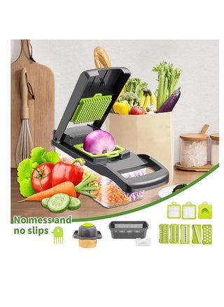 16 in 1 Multifunctional Professional Vegetable Onion Grater - Includes 8 Stainless Steel Blades to Easily Chop Vegetables, Onions, and Fruits, Comes with Storage Container and Cleaning Accessories, Perfect for Cutting Potato Chips and Preparing Meals in Different Shapes, Handheld Kitchen Tool to Meet All Your Cooking Needs - Potato Chips Grater and Slicer - Multicolor (Random) - pzsku/Z28DE7BE99A31B89AF0F6Z/45/1742297281/89fc096e-5ac8-4da1-a60f-d60b42ef7389