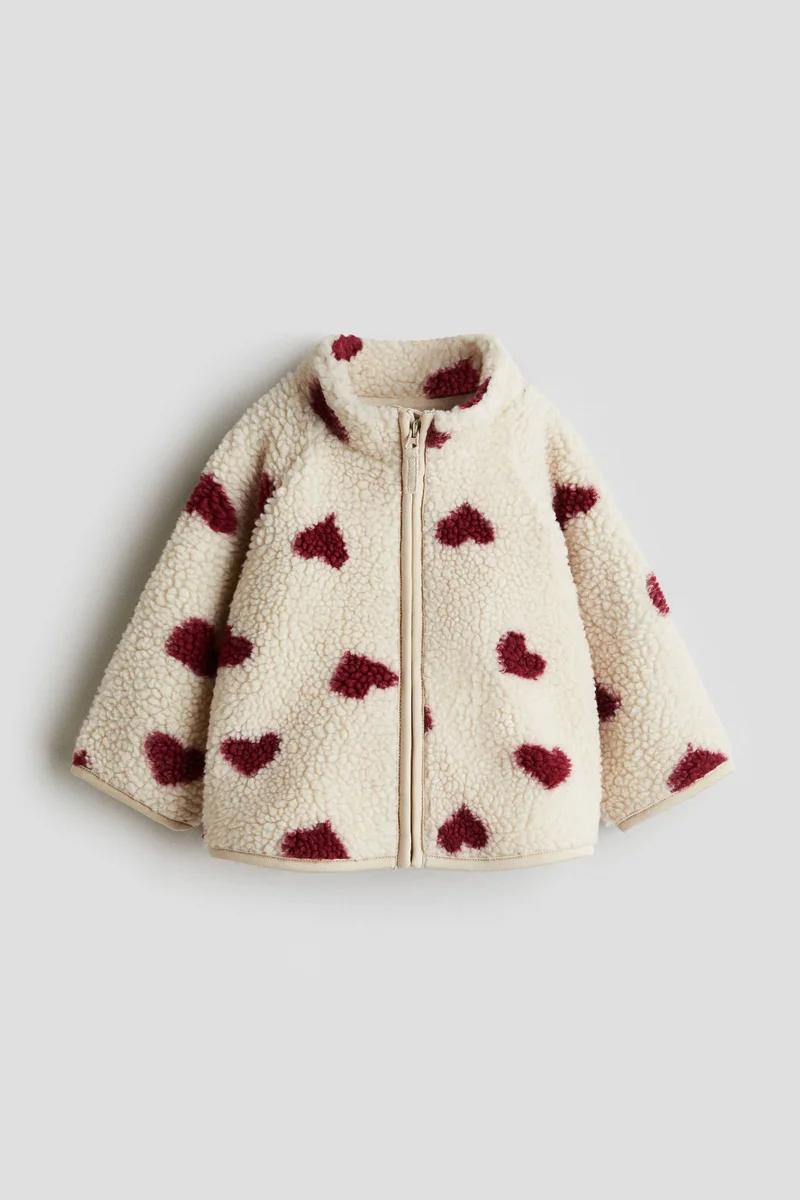 H&M Printed teddy jacket