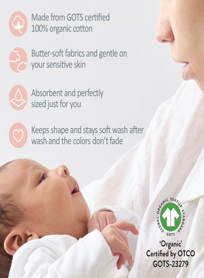 Butterblu Bailey 5-Pack Burp Cloths 100% Organic Cotton Knit for Newborn & Baby Boys & Girls, Sorbet, One Size - Image 4