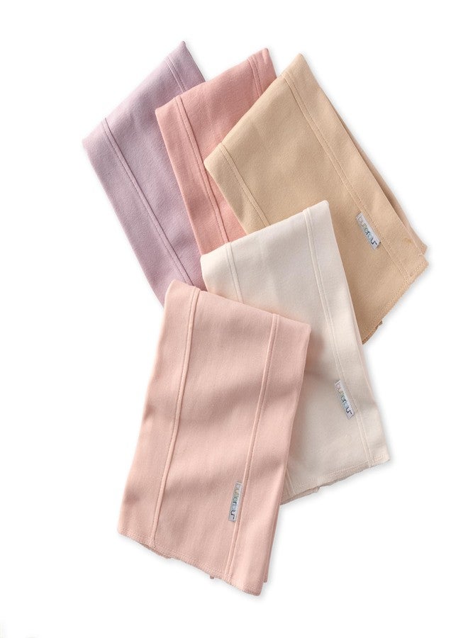 Butterblu Bailey 5-Pack Burp Cloths 100% Organic Cotton Knit for Newborn & Baby Boys & Girls, Sorbet, One Size - Image 1